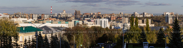 Панорама Уфы вечером (2015 год). Стоковое фото, фотограф Коротнев / Фотобанк Лори