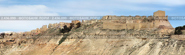 Панорама замка Эль Карак, Иордания. Стоковое фото, фотограф Николай Винокуров / Фотобанк Лори