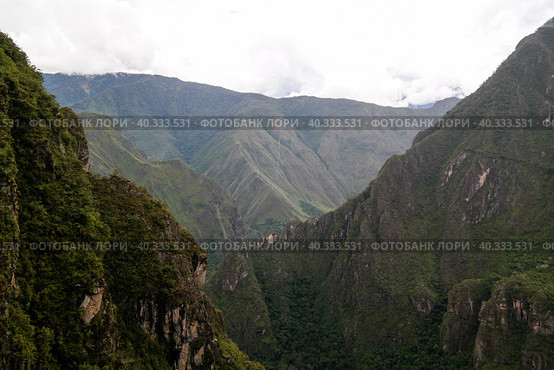 Panoramic view to Machu Picchu archaeological site with Polygonal masonry, Cuzco, Peru (2018 год). Стоковое фото, фотограф Сергей Майоров / Фотобанк Лори