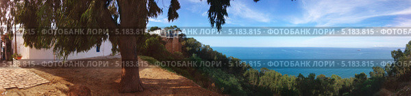 Панорамный пейзаж морского берега. Стоковое фото, фотограф Андрей Лавренов / Фотобанк Лори