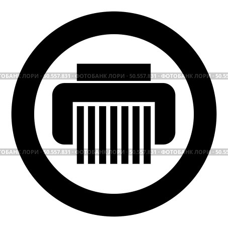 Paper shredder confidential paper grinder document office tools icon in circle round black color vector illustration image solid outline style simple. Paper shredder confidential paper grinder document office tools icon in circle round black color vector illustration image solid outline style. Стоковая иллюстрация, агентство Ingram Publishing / Фотобанк Лори