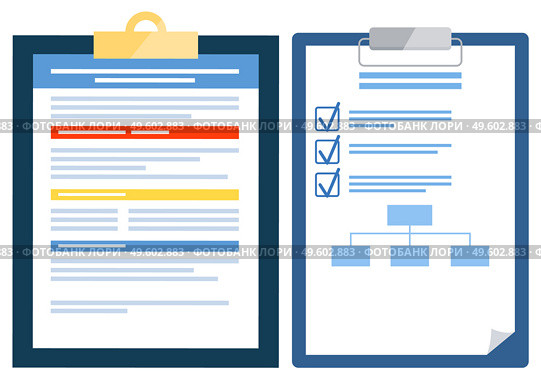Paperwork of international business, page with plan and check marks. Goals and scheme presentation, element of business strategy, development vector. Development of International Business, Goal Vector. Стоковая иллюстрация, агентство Ingram Publishing / Фотобанк Лори