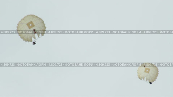 Парашютисты в небе. Стоковое видео, видеограф Евгений / Фотобанк Лори