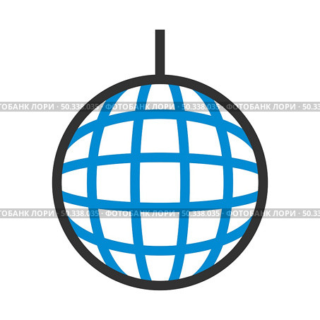 Party Disco Sphere Icon. Editable Bold Outline With Color Fill Design. Vector Illustration. Стоковая иллюстрация, агентство Ingram Publishing / Фотобанк Лори