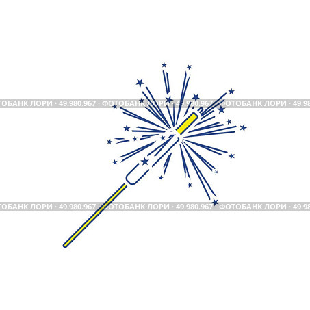Party sparkler icon. Thin line design. Vector illustration. Стоковое фото, агентство Ingram Publishing / Фотобанк Лори