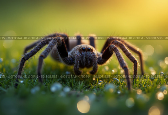 Паук. Макросъемка. Spider. Macro photography. Стоковое AI-изображение, AI-художник Гер Олег / Фотобанк Лори