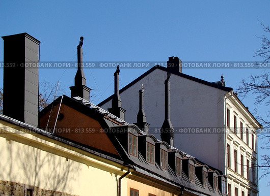 Печные трубы на Сёдермальме. Стокгольм (2009 год). Стоковое фото, фотограф Наталья Лукина / Фотобанк Лори