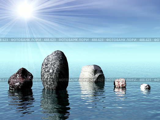 Пейзаж с камнями. Стоковая иллюстрация, иллюстратор ElenArt / Фотобанк Лори