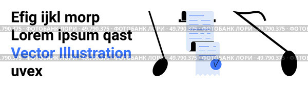 Pens pointing to documents with blue verification checkmarks. Ideal for education, office, business, writing, document management, presentations, and productivity themes. Landing page. Abstract Document Verification Process with Pens and Checklist Elements. Стоковая иллюстрация, агентство Ingram Publishing / Фотобанк Лори