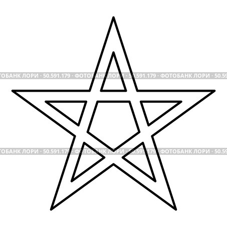 Pentagram Neo paganism sign five pointed star contour outline line icon black color vector illustration image thin flat style simple. Pentagram Neo paganism sign five pointed star contour outline line icon black color vector illustration image thin flat style. Стоковая иллюстрация, агентство Ingram Publishing / Фотобанк Лори