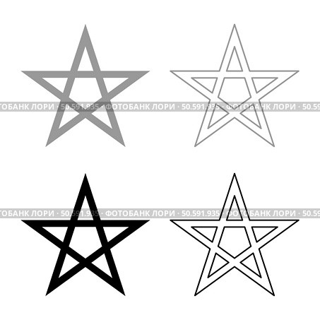 Pentagram Neo paganism sign five pointed star set icon grey black color vector illustration image simple solid fill outline contour line thin flat style. Pentagram Neo paganism sign five pointed star set icon grey black color vector illustration image solid fill outline contour line thin flat style. Стоковая иллюстрация, агентство Ingram Publishing / Фотобанк Лори