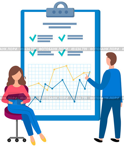 People fill out questionnaire. Project planning, management. Colleagues with clipboard isolated. Offline exam concept. Student with file folder puts marks in worksheet. Man standing near big checklist. People fill out questionnaire. Colleagues with clipboard. Offline exam concept. Project management. Стоковая иллюстрация, агентство Ingram Publishing / Фотобанк Лори
