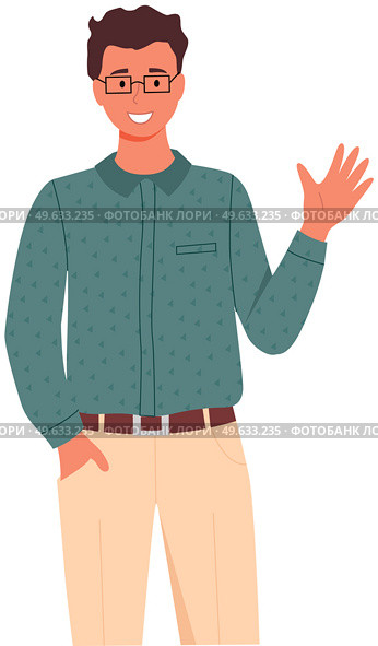 People greeting gesture. Nations representatives waving hand saying hi. Man say hello. People waving hands and gesturing in friendly way. Characters wave their hand and say welcome hi. Man greeting gesture. Nations representatives waving hand saying hello. Стоковая иллюстрация, агентство Ingram Publishing / Фотобанк Лори