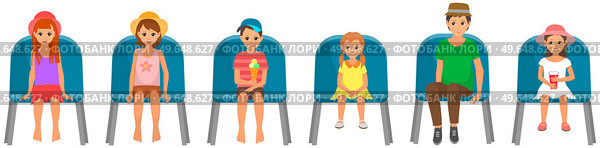 People sitting on chairs and watching show. Cartoon characters on seats looking at performance. Audience, spectators sitting on viewer places. Men and women in auditorium vector illustration. People sitting on chairs and watching show. Audience, spectators sitting on viewer places. Стоковая иллюстрация, агентство Ingram Publishing / Фотобанк Лори