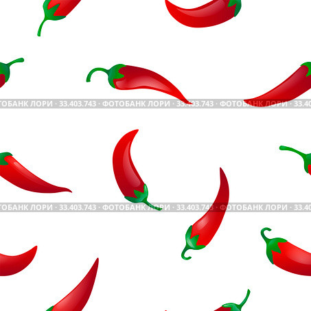 Pepper seamless pattern. Стоковая иллюстрация, иллюстратор Альдана Прокофьева / Фотобанк Лори