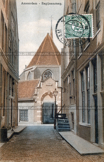 Переулок Бегинок (Begijnensteeg). Амстердам. Голландия. Стоковое фото, фотограф Юрий Кобзев / Фотобанк Лори