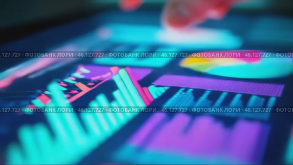 Person is pointing at a graph on a computer screen. Стоковое AI-видео, аниматор Sergey Grishin / Фотобанк Лори