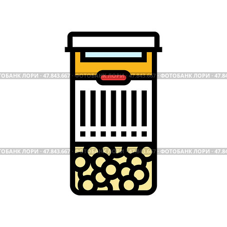 personalized medication bottle with barcode color icon vector illustration. Стоковая иллюстрация, иллюстратор Vectorwin / Фотобанк Лори