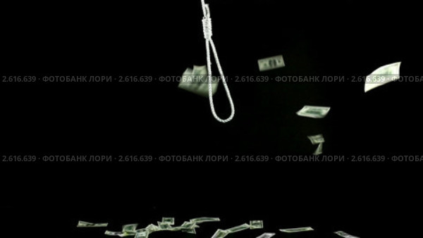 Петля и упавшие доллары. Стоковое видео, видеограф Гурьянов Андрей / Фотобанк Лори