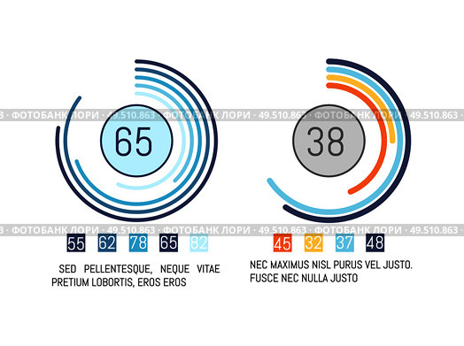 Pie diagram with data, numbers and figures information vector. Schemes with percentages, lines in different color. Flowchart infochart of round shape. Pie Diagram with Data, Numbers and Figures Info. Стоковая иллюстрация, агентство Ingram Publishing / Фотобанк Лори