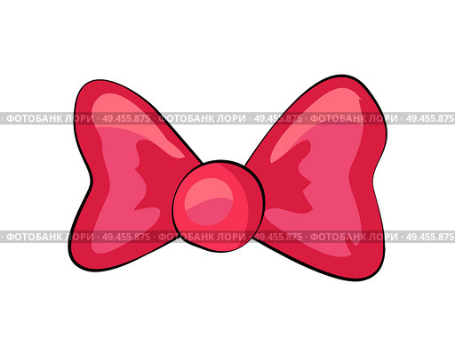 Pink bow silky decorative element isolated on white vector illustration. Satin tape for head decoration, decor object in flat style design, cartoon bows. Pink Bow Silky Decorative Element Isolated White. Стоковая иллюстрация, агентство Ingram Publishing / Фотобанк Лори