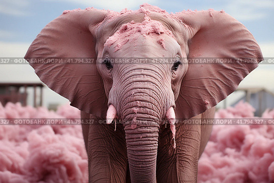 Pink Elephant  Generative AI. Стоковое AI-изображение, AI-художник Анна Кривицкая / Фотобанк Лори
