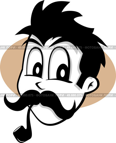 pipe smoker guy. pipe smoker guy cartoon theme vector art illustration. Стоковая иллюстрация, агентство Ingram Publishing / Фотобанк Лори