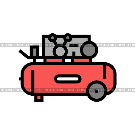 piston air compressor color icon vector illustration. Стоковая иллюстрация, иллюстратор Vectorwin / Фотобанк Лори