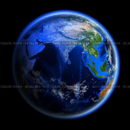 Planet Earth 3d rendering. Planet Earth. space model, maps courtesy of NASA 3d rendering. Planet Earth 3d rendering. Стоковое фото, агентство Ingram Publishing / Фотобанк Лори