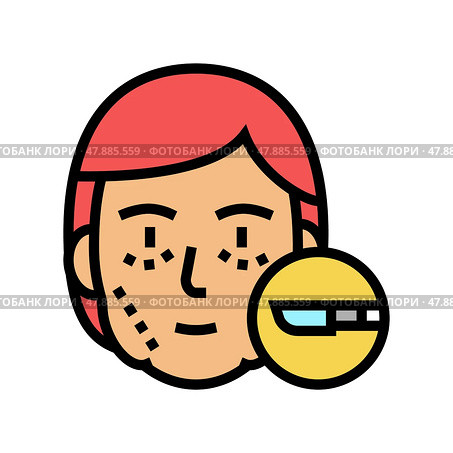 plastic surgery color icon vector illustration. Стоковая иллюстрация, иллюстратор Vectorwin / Фотобанк Лори