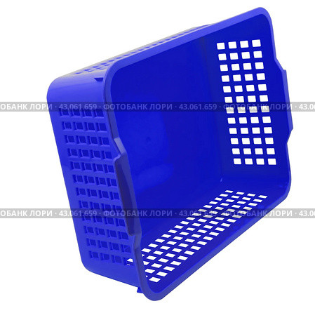 Пластиковая корзина на белом фоне. Empty plastic basket isolated on white background. Стоковое фото, фотограф Татьяна Д / Фотобанк Лори