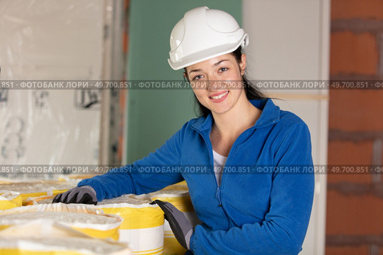pleasant good looking female construction engineer. Стоковое фото, агентство Ingram Publishing / Фотобанк Лори