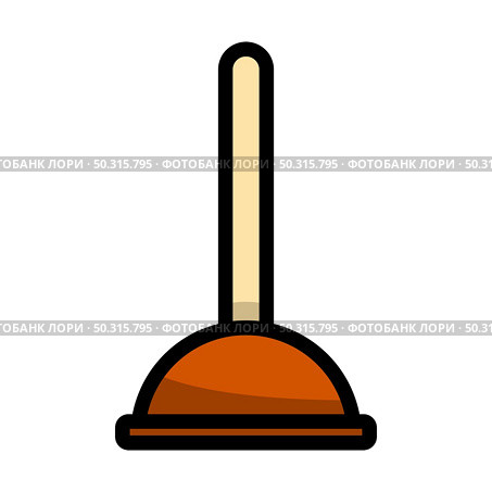 Plunger Icon. Editable Bold Outline With Color Fill Design. Vector Illustration. Стоковая иллюстрация, агентство Ingram Publishing / Фотобанк Лори