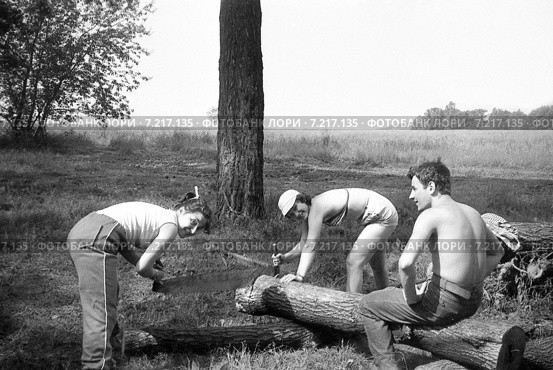 Подмосковье. Туристический слет молодежи. Этап конкурса (1988 год). Редакционное фото, фотограф Зобков Юрий / Фотобанк Лори