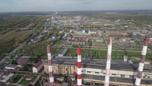 Полёт над Стерлитамакской ТЭЦ и заводом по производству синтетического каучука (Синтез-Каучук). 02 - 4. Flight over the CHP and the plant for the production of synthetic rubber. 02 - 4. (2019 год). Редакционное видео, видеограф Евгений Романов / Фотобанк Лори