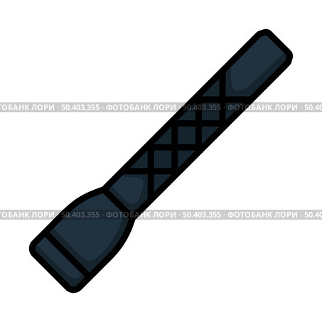 Police Flashlight Icon. Editable Bold Outline With Color Fill Design. Vector Illustration. Стоковая иллюстрация, агентство Ingram Publishing / Фотобанк Лори