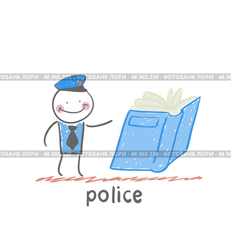 police. Fun cartoon style illustration. The situation of life. Стоковая иллюстрация, агентство Ingram Publishing / Фотобанк Лори