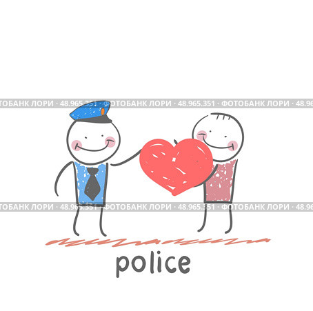 police. Fun cartoon style illustration. The situation of life. Стоковая иллюстрация, агентство Ingram Publishing / Фотобанк Лори