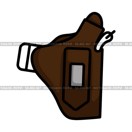 Police Holster Gun Icon. Editable Bold Outline With Color Fill Design. Vector Illustration. Стоковая иллюстрация, агентство Ingram Publishing / Фотобанк Лори