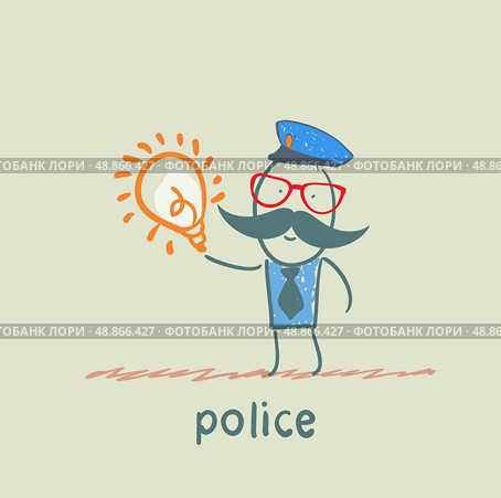 Police keeps the idea of. Стоковая иллюстрация, агентство Ingram Publishing / Фотобанк Лори