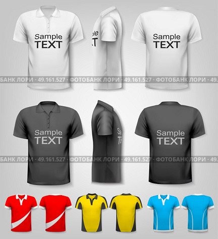 Polo shirts with sample text space. Vector. . Стоковая иллюстрация, агентство Ingram Publishing / Фотобанк Лори