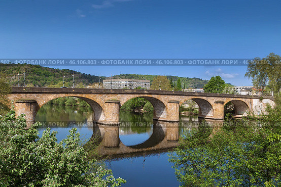 Pont Louis Philippe, Cahors, France (2018 год). Стоковое фото, фотограф Boris Breytman / Фотобанк Лори