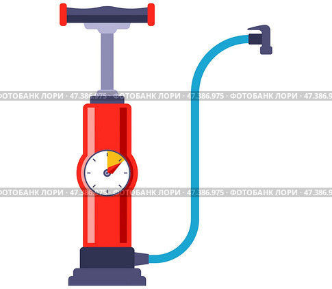 Portable bicycle tire inflator. Стоковая иллюстрация, иллюстратор Вячеслав Беспутин / Фотобанк Лори