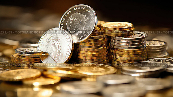 portfolio gold and silver investment ai generated. Стоковое AI-изображение, AI-художник Vectorwin / Фотобанк Лори