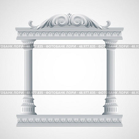 Portico an ancient temple. Colonnade.  Vector Illustration EPS 10. Portico an ancient temple. Colonnade.  Vector Illustration. Стоковая иллюстрация, агентство Ingram Publishing / Фотобанк Лори