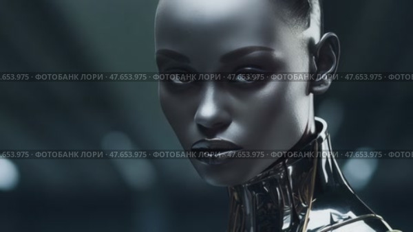 Portrait of a woman symbolically turning into virtual human, virtual character, or digital clone, using computer-generated from the real persona. AI artificial intelligence. Стоковое AI-видео, аниматор ALLA YURTAYEVA / Фотобанк Лори