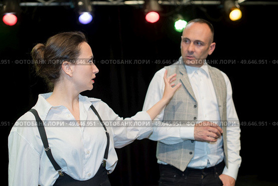 portrait of two mimes indoors. Стоковое фото, агентство Ingram Publishing / Фотобанк Лори