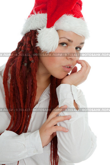 Portrait of young modern christmas girl. Стоковое фото, фотограф Roberts Ratuts / Smarterpix / Фотобанк Лори
