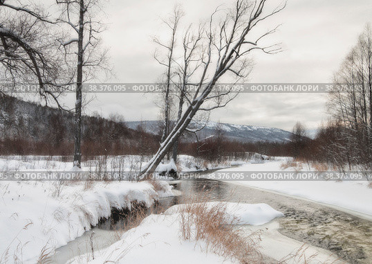 После снегопада.Река Дукча. Стоковое фото, фотограф Сергей Черныш / Фотобанк Лори