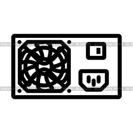 Power Unit Icon. Editable Bold Outline Design. Vector Illustration. Стоковая иллюстрация, агентство Ingram Publishing / Фотобанк Лори